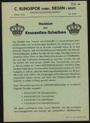 Klingspor, C. (Merkblatt)