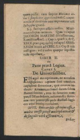Caput I. De Universalibus.