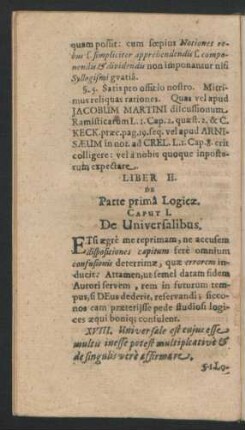 Caput I. De Universalibus.