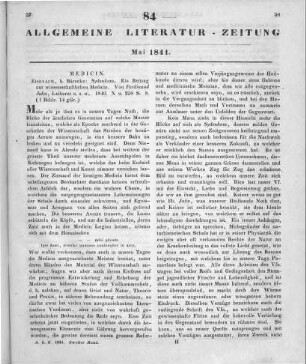 Jahn, F.: Sydenham, ein Beitrag zur wissenschaftlichen Medicin. Eisenach: Bärecke 1840