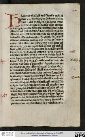 Hattenus (!) dictum est de conscientia recta et bona prout sumitur pro spe bona quam quis habet de dei amicitiam, nunc vero restat loqui de conscientia recta et erronea magis proprie dicta...