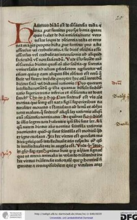 Hattenus (!) dictum est de conscientia recta et bona prout sumitur pro spe bona quam quis habet de dei amicitiam, nunc vero restat loqui de conscientia recta et erronea magis proprie dicta...