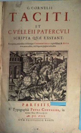 C. C. Taciti et C. Velleii Paterculi Scripta, quae extant ...