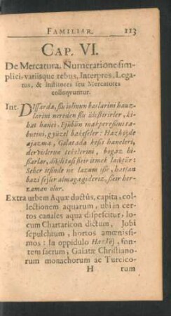 Cap. VI. De Mercatura, Numeratione simplici, variisque rebus ...