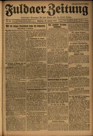 Erste Ausgabe vom Sonntag, den 28. Januar 1923.