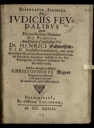 Disp. iur. de iudiciis feudalibus