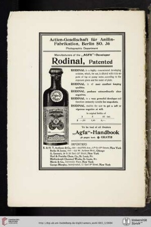 Actien-Gesellschaft für Anilin-Fabrikation [Rodinal, AGFA Handbook]