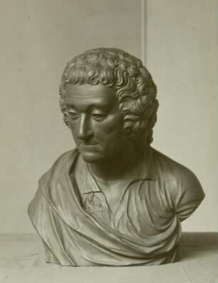 Büste Johann Friedrich Böttger : Franz Andreas Weger (1767-1825). Büste Johann Friedrich Böttger (1682-1719). Böttgersteinzeug, Höhe 55 cm, 1810