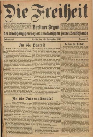 Titelseite einer Zeitung