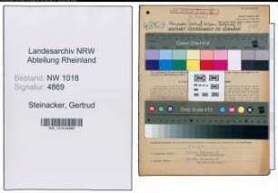 Entnazifizierung Gertrud Steinacker , geb. 23.09.1906 ()