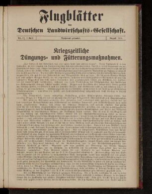 Flugblätter der Deutschen Landwirtschafts-Gesellschaft. Nr. 17. 2. Aufl.