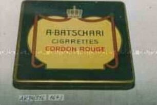 Blechdose für 10 Stück CIGARETTES "CORDON ROUGE" A. BATSCHARI