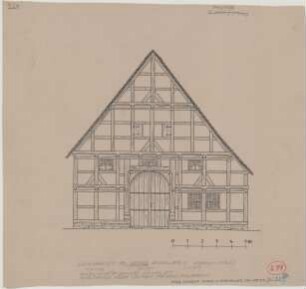 Ovenhausen (Kreis Höxter): Hof Winkelstraße 3 Wilhelm Mikus. Haupthaus (Giebelansicht)