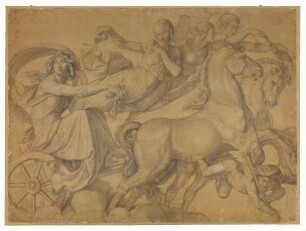 Der Morgen (Der Wagen der Eos). Karton zu den Deckenbildern der Münchner Glyptothek