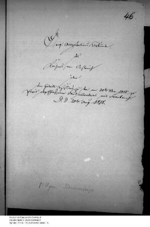 Beitritt Hessens zum Friedensvertrag mit Frankreich. (Akzeptation Osterreichs, paraphiert)