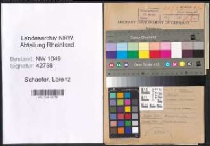 Entnazifizierung Lorenz Schaefer , geb. 03.04.1922 (Modellbauer)
