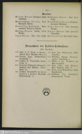 Verzeichnis der Telefon-Teilnehmer