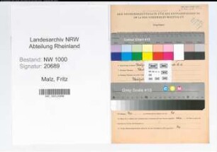 Entnazifizierung Fritz Malz, geb. 28.03.1896 (Bergmann)