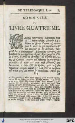 Livre Quatrieme
