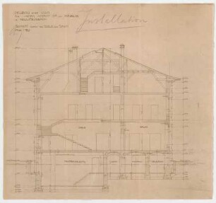 Thiersch, Friedrich von; München, Romanstr. 13; Villa von Hösslin - Diele, Salon (Schnitt)