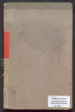 Namensverzeichnis zum Heiratsregister Bielefeld, 1876 - 1880