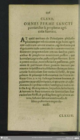 CLXXII. Omnes Ferme Sancti patriarchae & prophetae agricolae fuerunt