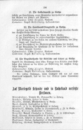 Auf Wartegeld stehende und in Ruhestand versetzte Personen