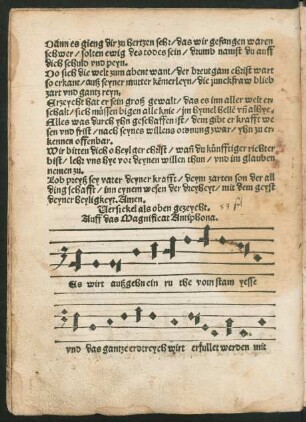 Auff das Magnificat Antiphona.