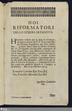Noi Riformatori Dello Studio Di Padova
