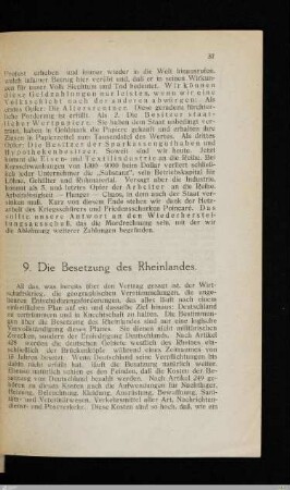 9. Die Besetzung des Rheinlandes