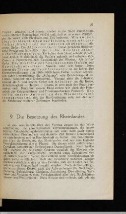 9. Die Besetzung des Rheinlandes