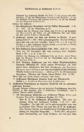 C. Hoffmanns Beziehungen zu einzelnen Personen und zu zusammengehörigen Paaren