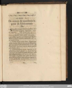 Tit. I. De annuis & menstruis legatis & fideicommissis.