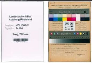 Entnazifizierung Wilhelm Ibing, geb. 01.01.1910 (Kaufmann)