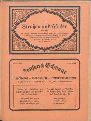 II. Straßen und Häuser