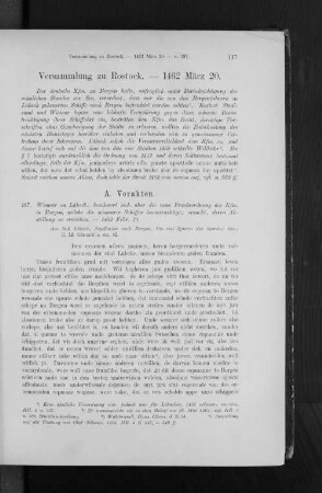 Versammlung zu Rostock. - 1462 März 20.