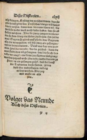Volget das Neunde Buch diser Historien.