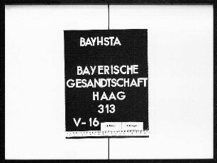 Ernennung des van der Goes zum Staatssekretär für Auswärtiges