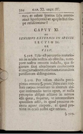 Sectio IV. De Visu.