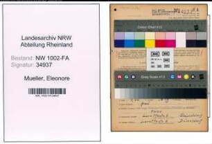 Entnazifizierung Eleonore Mueller, geb. 24.06.1888 (Verkaeuferin)