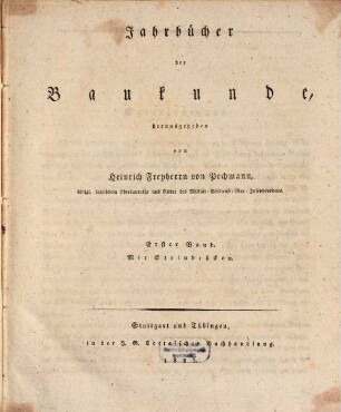 Jahrbücher der Baukunde, 1,1. 1825