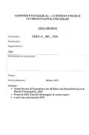 STATEMENT OF ACCOUNTS