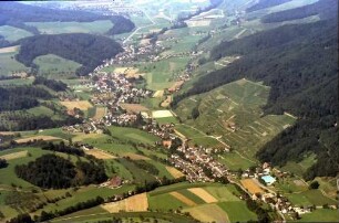 Glottertal: Glottertal mit Glottertalstraße, von Osten