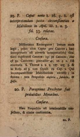 Propositiones Epistolae Canonico-Criticae Ad Clericum Ratisbonensem Systema Parochialium Ecclesiarum Ecclesiasticis Privative Competentium Ex Decoro Invicte Probantem : Satyrice Scriptae Lectu, Et Auditu Indigne; Notis Theologicis Recenter Confixae