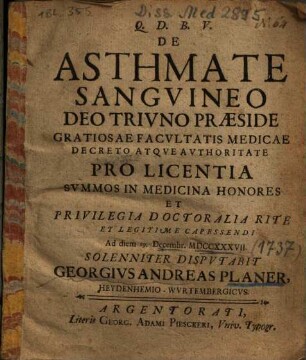 De Asthmate Sangvineo