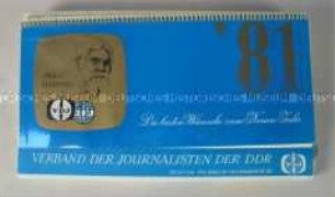 Aufklappbarer Tischkalender für 1981