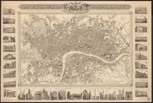 Plan Of London From Actual Survey 1833 : Presented Gratis To The Readers Of The United Kingdom Newspaper, By Their Obliged & Humble servants The Proprietors