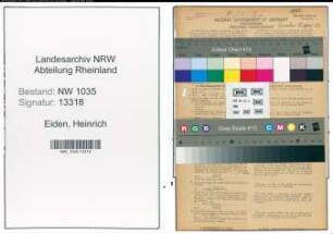 Entnazifizierung Heinrich Eiden , geb. 28.03.1902 (Schlosser)