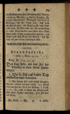 DLXXII. Trauungrede. Ueber 1. Theß. 5, 23.