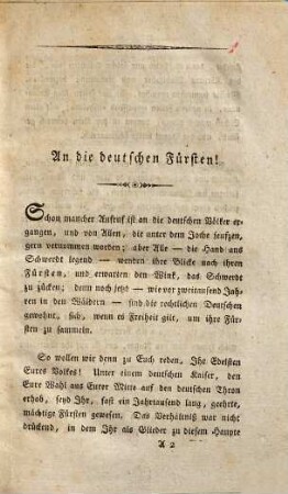 An die Deutschen Fürsten und an die Deutschen